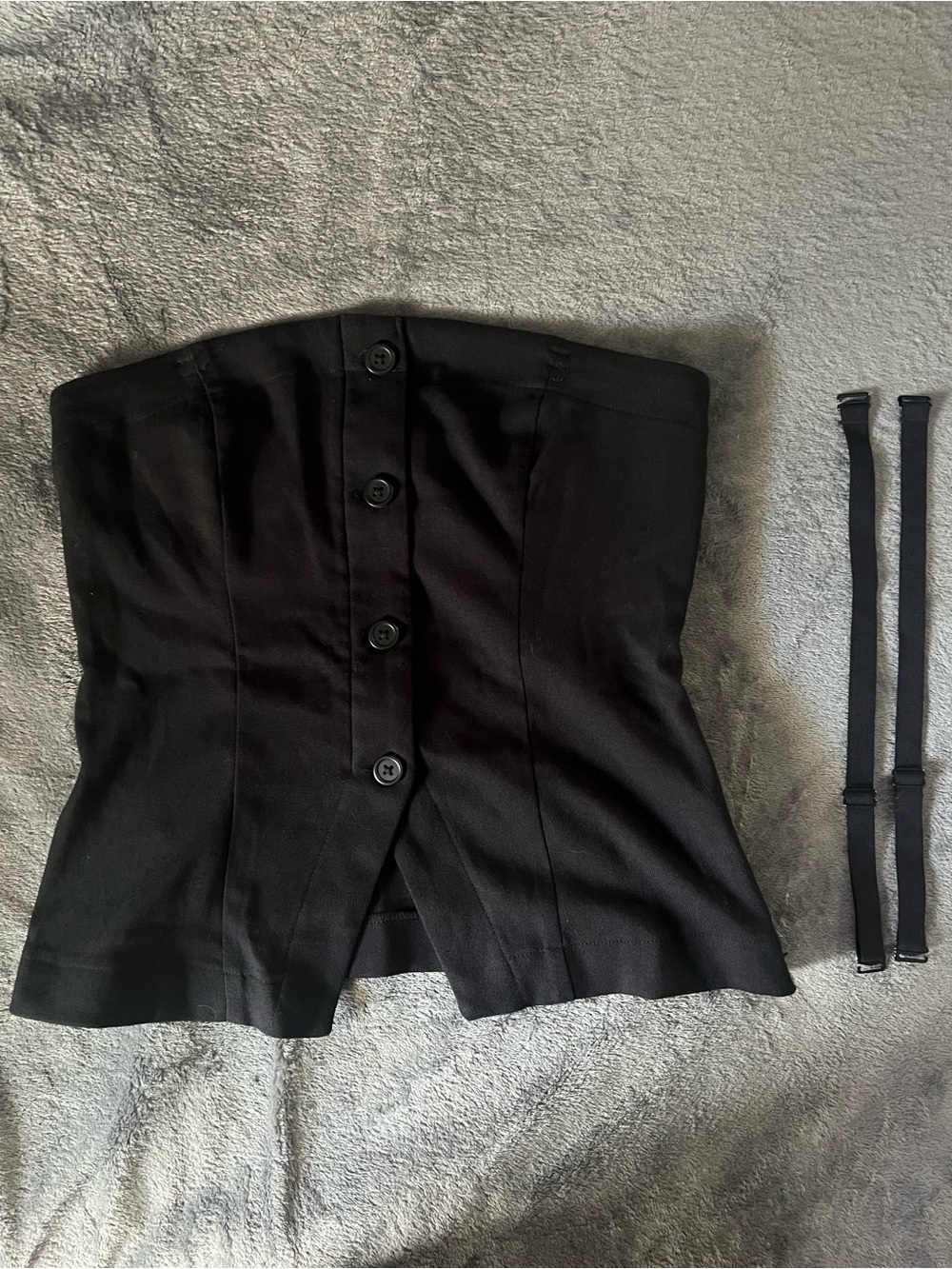 Hollister Women’s Black Button Through Tube Top (Small)